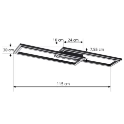 Lucande Smart LED-loftslampe Tjado 115 cm sort RGB CCT