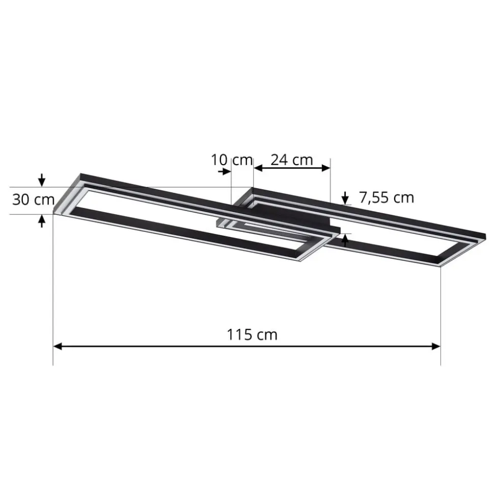 Lucande Smart LED-loftslampe Tjado 115 cm sort RGB CCT