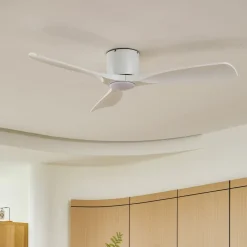 Lucande Smart LED-loftventilator Moneno, hvid, DC, Tuya