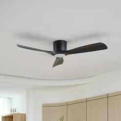 Lucande Smart LED-loftventilator Moneno, sort, DC, Tuya