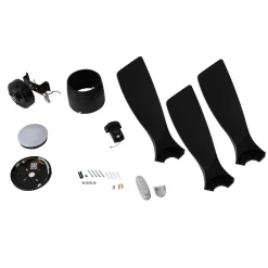 Lucande Smart LED-loftventilator Moneno, sort, DC, Tuya