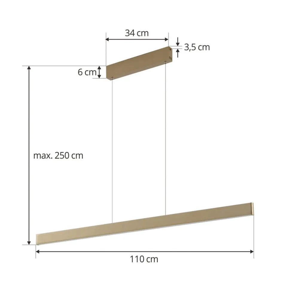 Lucande Smart LED-pendel Mylosh, guld, CCT, Tuya
