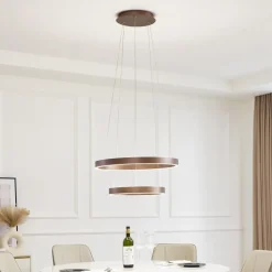 Lucande Smart LED-pendel Yonam, kaffe, 2-lys, Tuya