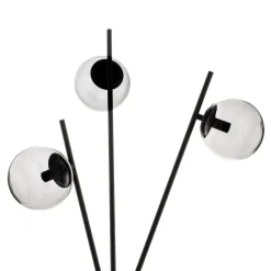 Lucande Sotiana gulvlampe, 3 glaskugler, sort