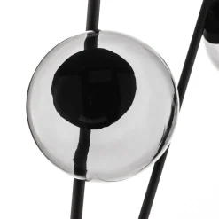 Lucande Sotiana gulvlampe, 3 glaskugler, sort