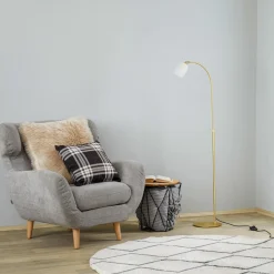 Lucande Taylan gulvlampe af jern, glasskærm