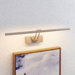 Lucande Thibaud LED-gallerilampe, nikkel, 51,4 cm