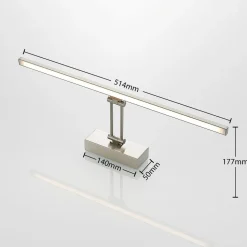 Lucande Thibaud LED-gallerilampe, nikkel, 51,4 cm