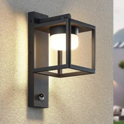 Lucande Timio udendørs væglampe, downlight, sensor, GX53, IP44