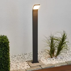 Lucande Timm LED-vejlampe, 100 cm, antracit, metal, IP54