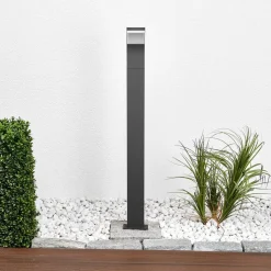 Lucande Timm LED-vejlampe, 100 cm, antracit, metal, IP54