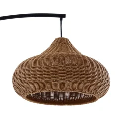 Lucande udendørs gulvlampe Taniola, beige, rattan, 195 cm, IP44