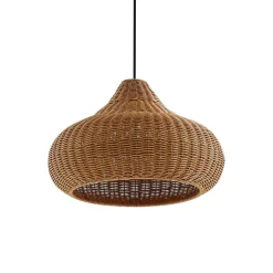 Lucande udendørs hængelampe Taniola, 2 lyskilder, beige, rattan, IP44
