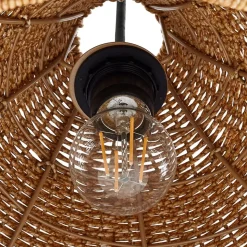 Lucande udendørs hængelampe Taniola, 1 lyskilde, beige, rattan, IP44