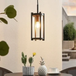 Lucande udendørs hængelampe Brienne, antracit, aluminium, Ø 15cm