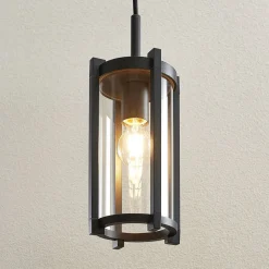 Lucande udendørs hængelampe Brienne, antracit, aluminium, Ø 15cm