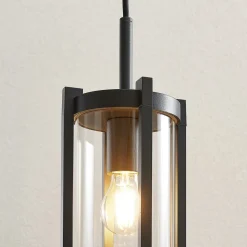 Lucande udendørs hængelampe Brienne, antracit, aluminium, Ø 15cm