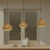 Lucande udendørs hængelampe Taniola, 3 lyskilder, beige, rattan, IP44