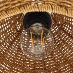 Lucande udendørs hængelampe Taniola, 3 lyskilder, beige, rattan, IP44