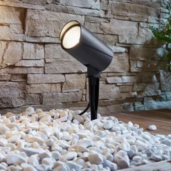 Lucande udendørs LED-spot Anton, jordspyd, antracit, metal