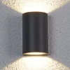 Lucande udendørs LED-væglampe Jale, 16 cm, antracit, aluminium