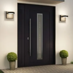 Lucande udendørs LED-væglampe Belna, metal, IP65, antracit