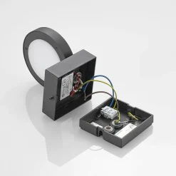 Lucande udendørs LED-væglampe Belna, metal, IP65, antracit