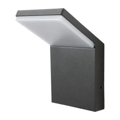 Lucande udendørs LED-væglampe Nevio, 17 cm, antracit, aluminium