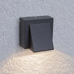 Lucande udendørs LED-væglampe Marik, antracit, metal, IP54