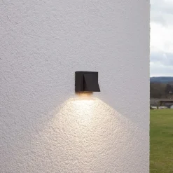 Lucande udendørs LED-væglampe Marik, antracit, metal, IP54