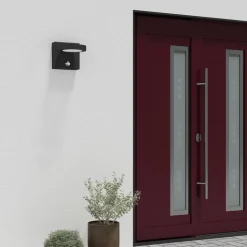 Lucande udendørs LED-væglampe Belna, metal, sensor, IP54