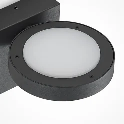 Lucande udendørs LED-væglampe Belna, metal, sensor, IP54