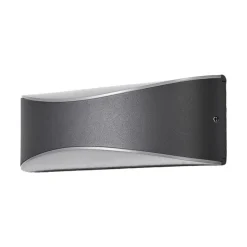 Lucande udendørs LED-væglampe Akira, antracit, metal, 23 cm