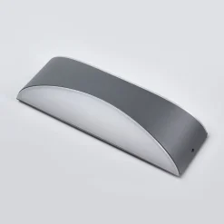 Lucande udendørs LED-væglampe Akira, antracit, metal, 23 cm