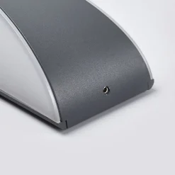 Lucande udendørs LED-væglampe Akira, antracit, metal, 23 cm