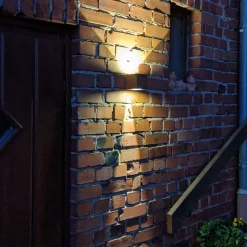 Lucande udendørs LED-væglampe Jarno, rust, metal, 9 cm