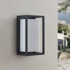 Lucande udendørs LED-væglampe Ilirian, antracit, aluminium, 15 cm