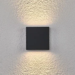 Lucande udendørs LED-væglampe Trixy, antracit, metal, IP54