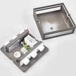 Lucande udendørs LED-væglampe Trixy, antracit, metal, IP54