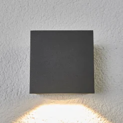 Lucande udendørs LED-væglampe Merjem, 12 cm, ned, IP54