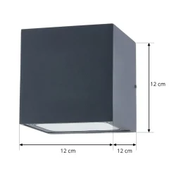 Lucande udendørs LED-væglampe Merjem, 12 cm, op/ned, IP54
