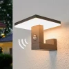Lucande udendørs LED-væglampe Olesia, 15 cm, sensor, IP54