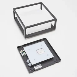 Lucande udendørs LED-væglampe Ilirian, antracit, aluminium, 25 cm