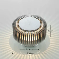 Lucande udendørs LED-væglampe Keany, metal, Ø 16 cm, IP54