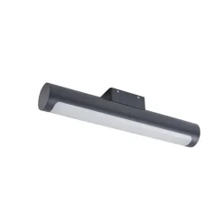 Lucande udendørs LED-væglampe Tuberia, antracit, metal, Ø 7cm