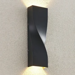 Lucande udendørs LED-væglampe Tibelya, antracit, op/ned, IP65