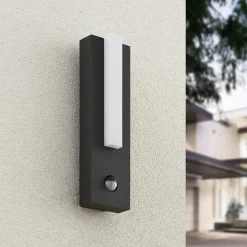 Lucande udendørs LED-væglampe Virgalia, bevægelsessensor, IP54
