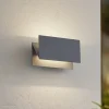 Lucande udendørs LED-væglampe Meja, grå, aluminium, 27 cm, IP54