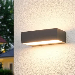 Lucande udendørs LED-væglampe Lissi, 21 cm, antracit, IP54