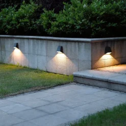 Lucande udendørs LED-væglampe Hanno, antracit, metal, IP54